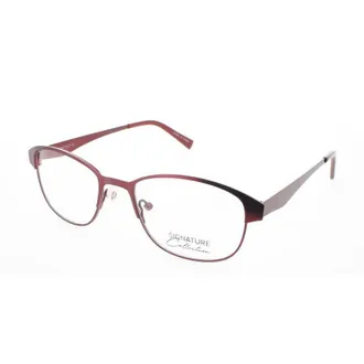 Signature Unisex Purple Rectangular Eyeglass Frames Pn111Wine50