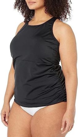 L.L.Bean L. L.Bean Beansport High Neck Tankini Womens 22W Plus Black Swimwear DDR2469