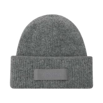 Jacquemus Accessoires, Heren, Grijs, ONE Size, Katoen, Gros Grain Beanie