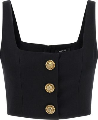 Balmain Black Button top
