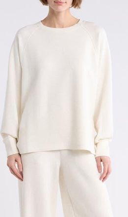 Zella Whisper Knit Crewneck Tunic in Beige Ivory Heather at Nordstrom Rack, Size X-Small
