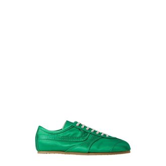 Dries Van Noten Sneakers, female, Green, Size: 10 US Satin Low-Top Sneakers