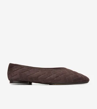 Cole Haan Womens Jasleen Quilted Ballet Flats - Brown Size 10.5