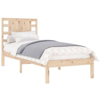 Berkfield Home Beautiful Bed Frame Solid Wood Pine 90x200 cm in Light Tan