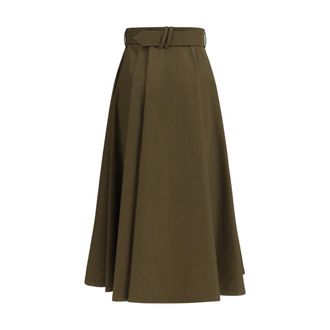 Burberry Womens Bicolor Cotton Midi Skirt