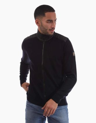 Belstaff Mens Zip Cardigan - Black - Size: 38