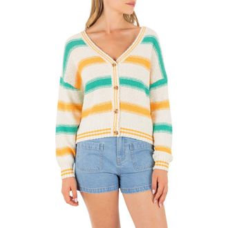 Hurley Key West Cardigan in Ivory/Marigold at Nordstrom, Size X-Small
