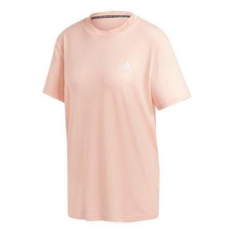 adidas (WMNS) adidas Logo Sports Short Sleeve Coral Pink T-Shirt GH3800