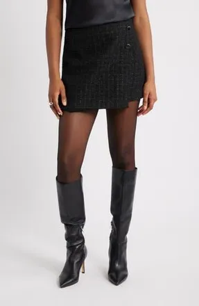 Open Edit Tweed Miniskirt in Black at Nordstrom Rack, Size X-Large