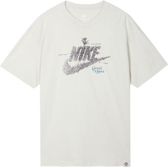 Nike Mens Nike Sportswear Plant Flowers Logo Printing Sports Round Neck Short Sleeve Light Bone T-Shirt DN5135-072