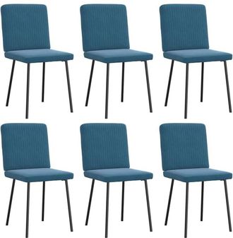 vidaXL Sillas De Comedor 6 Unidades Terciopelo Azul Vidaxl