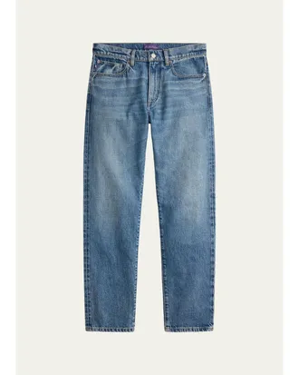 Ralph Lauren Purple Label Mens American Indigo Slim-Straight Fit Jeans