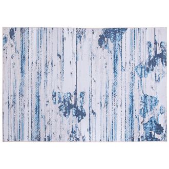 Beliani Beliani - Alfombra Moderna Rectangular De Poli&eacute;ster Beige Y Azul 160 X 230 Cm Burdur