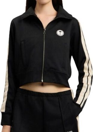 Palm Angels Black Logo Shirt Collar Sweatshirt