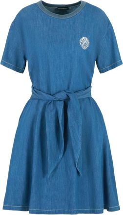 Emporio Armani Abito corto con ricamo - Blu
