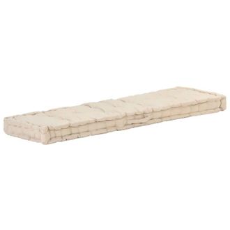 vidaXL Cuscino per Pallet e Pavimento in Cotone 120x40x7 cm Beige - Vidaxl