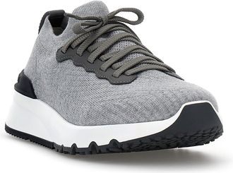 Brunello Cucinelli Mens Gray Cotton Athletic Sneakers