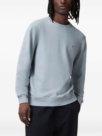 AllSaints embroidered crew-neck sweatshirt - men - Organic Cotton - S - Blue