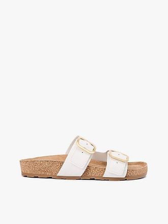 Tommy Hilfiger Leather Double Strap Cork Sandals