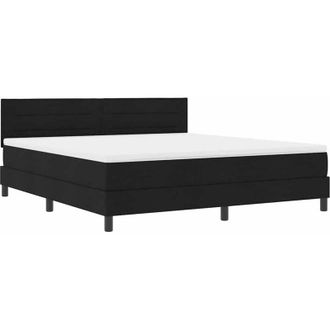vidaXL Cama Box Spring Con Colch&oacute;n Con Colch&oacute;n Negro 180 X 200 Cm Tela Vidaxl