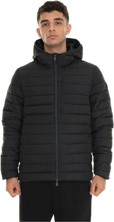 Save The Duck Gewatteerde Jas met Capuchon - Heren - Winterjassen - Blauw - 2XL - Polyester - Jassen