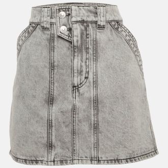 Isabel Marant Etoile Grey Washed Denim Mini Skirt