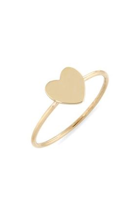 Bony Levy BLG 14K Gold Heart Stackable Ring in Yg at Nordstrom, Size 7