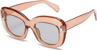 Generic Trendy Large Frame Mens Outdoor Commuting Sunglasses Women Polarized Party Photo Shopping Sun Glasses(Orange)