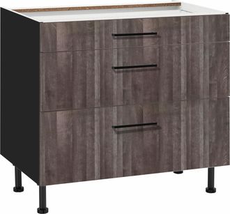 Wiho Küchen Unterschrank »Nisos« 90 cm breit, Soft-Close in Schubladen, verstellbare Füsse, ohne Platte