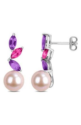 Delmar Pink Freshwater Pearl Drop Earrings in Purple Multi at Nordstrom Rack