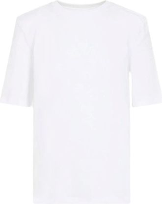 Frankie Shop Tops, Dames, Wit, L, Nylon, Carrington Padded Shoulder Tee