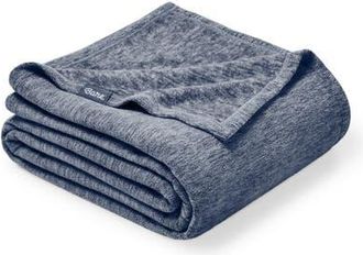 Bare Home Lightweight Polar Fleece Blanket in Heather Dark Blue at Nordstrom, Size Full