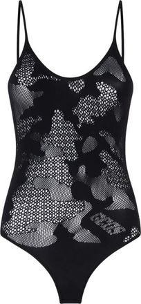 GCDS Camo Seamless Bodysuit - Dames - Bodies - Zwart - M - Tops
