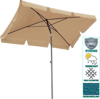 Quick-Star Quick-star - Balkon Sonnenschirm 200x125cm Balkonschirm Rechteckig Knickbar Sand Gartenschirm Uv 50