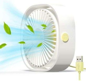 OEM Mini Ventilatore Usb, Portatile E Silenzioso, Con 3 Velocit&agrave; Regolabili, Alimentato Tramite Usb, Ideale Per Casa E Ufficio (bianco)