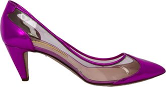 Rupert Sanderson pumps met spitse neus en meshdetails (60 mm) in roze lakleer