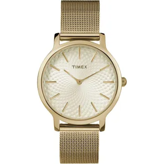 Timex Transcend Mesh Strap Watch, 34mm in Gold-Tone at Nordstrom