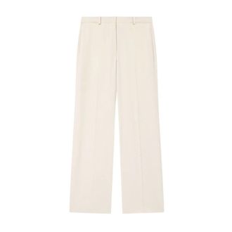 Isabel Marant Noanda Tailored Broeken - Dames - Straight fit broeken - Beige - S - Leer - Broeken