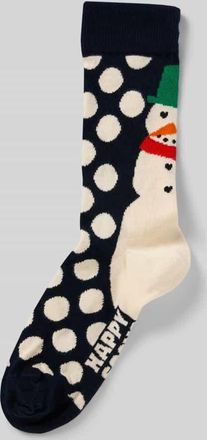 Happy Socks Regular Fit Socken mit Logo-Stitching Modell Jumbo in Marine, Größe 36-40