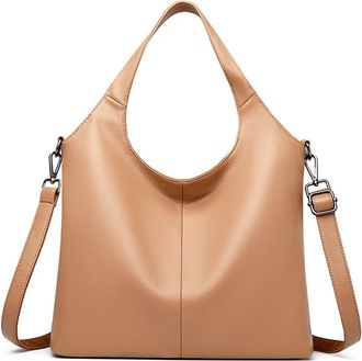 Generic Compatible For Handbags Women Bags Large Capacity Soft Leather Ladies Crossbody Bag Shoulder Tote(Khaki)