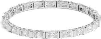 Nordstrom Cubic Zirconia Stretch Bracelet in Clear- Silver at Nordstrom