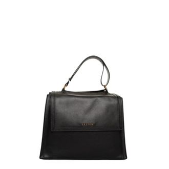 Orciani Medium leren schoudertas - Dames - Handtassen - Zwart - ONE Size - Leer - Tassen