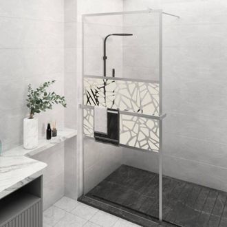 vidaXL Vidaxl - Mampara Ducha Con Estante Vidrio Esg Y Aluminio Cromo 90x195 Cm