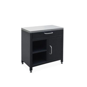 Sweeek M&oacute;dulo cocina exterior de acero 1 caj&oacute;n y 1 puerta, 80cm, negro