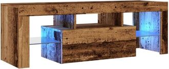 vidaXL Mueble TV luces LED madera ingeniería envejecida 120x36,5x40 cm vidaXL