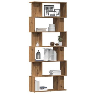 Berkfield Home Book Cabinet Artisan Oak 80x24x192 cm Engineered Wood in Brown | Size: 80 x 24 x 192 cm