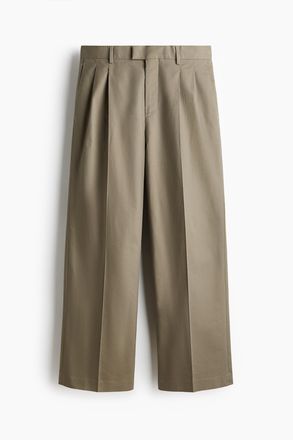H&M Elegante Hose in Loose Fit - Khakigr&uuml;n