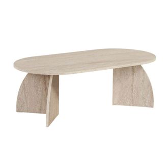Calicosy Mesa baja con patas curvadas L120 cm - beige