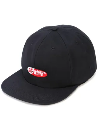 Off-white Pet met geborduurd logo - Zwart