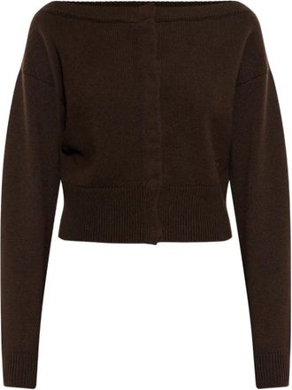 Tom Ford boat-neck cardigan - women - Cashmere - S - Brown